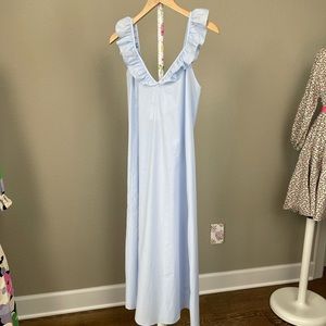 Ruffle A-line Sleeveless Midi - NWT H&M DRESS light powder blue